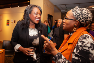 <p style="font-size: 15px">Social Action: Rep. Leslie Herod (HD-8) and ECCBN Vice President at CO Black Caucus Event 2019<p style="font-size: 10px">Photo courtesy of McBoat Photography