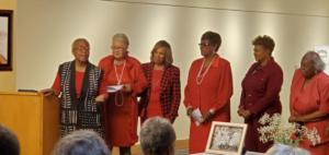 <p style="font-size: 15px">Kudos: Congrats to ECCBN President Dr. Margie Cook (left) on receiving a 2019 Community Service Award from the Reginas' Social and Civic Club, founded by the Honorable Gloria Tanner (right of Dr. Cook), at their 60th Anniversary Celebration. 2019